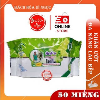Khăn ướt lau bếp đa năng ANPA [𝐅𝐑𝐄𝐄𝐒𝐇𝐈𝐏 𝐗𝐓𝐑𝐀 NOWSHIP HCM] 🇻🇳 50 miếng kháng khuẩn khử mùi 800gr - HƯƠNG CHANH DIỆT KHUẨN