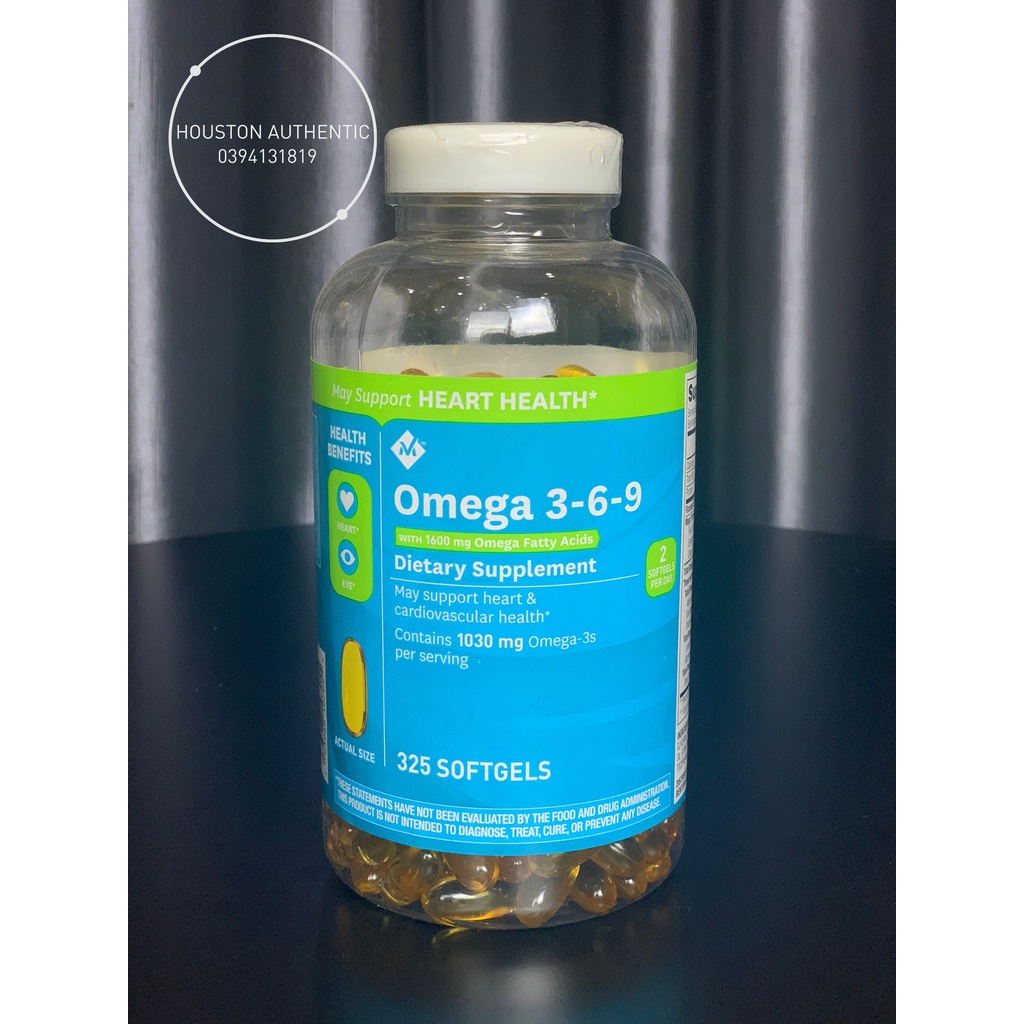 Viên uống dầu cá Member's Mark Omega 369 Supports Heart Health 325 viên của Mỹ _ Live tại Mỹ