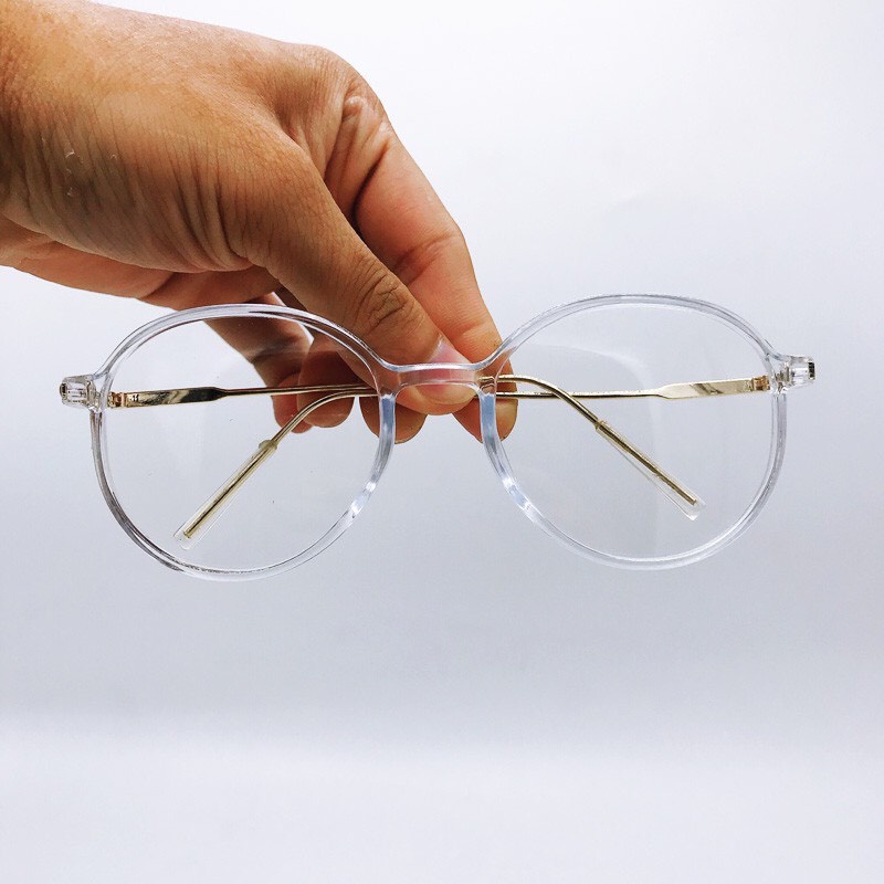 Kính gọng cận thời trang nam nữ kiểu dáng basic, mắt kính không độ phong cách Hàn Quốc HANASO 075