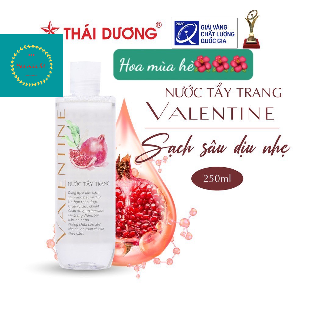 HÀNG CHÍNH HÃNG nước tẩy trang VALENTINE công ty sao thái dương thể tích 250ml