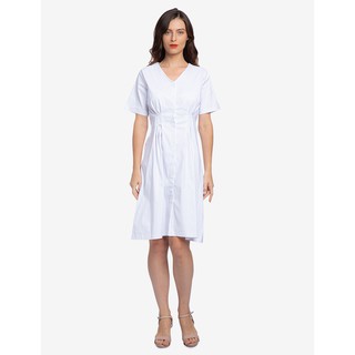Đầm trắng cổ tim xếp ly - lovadova 19d02c006