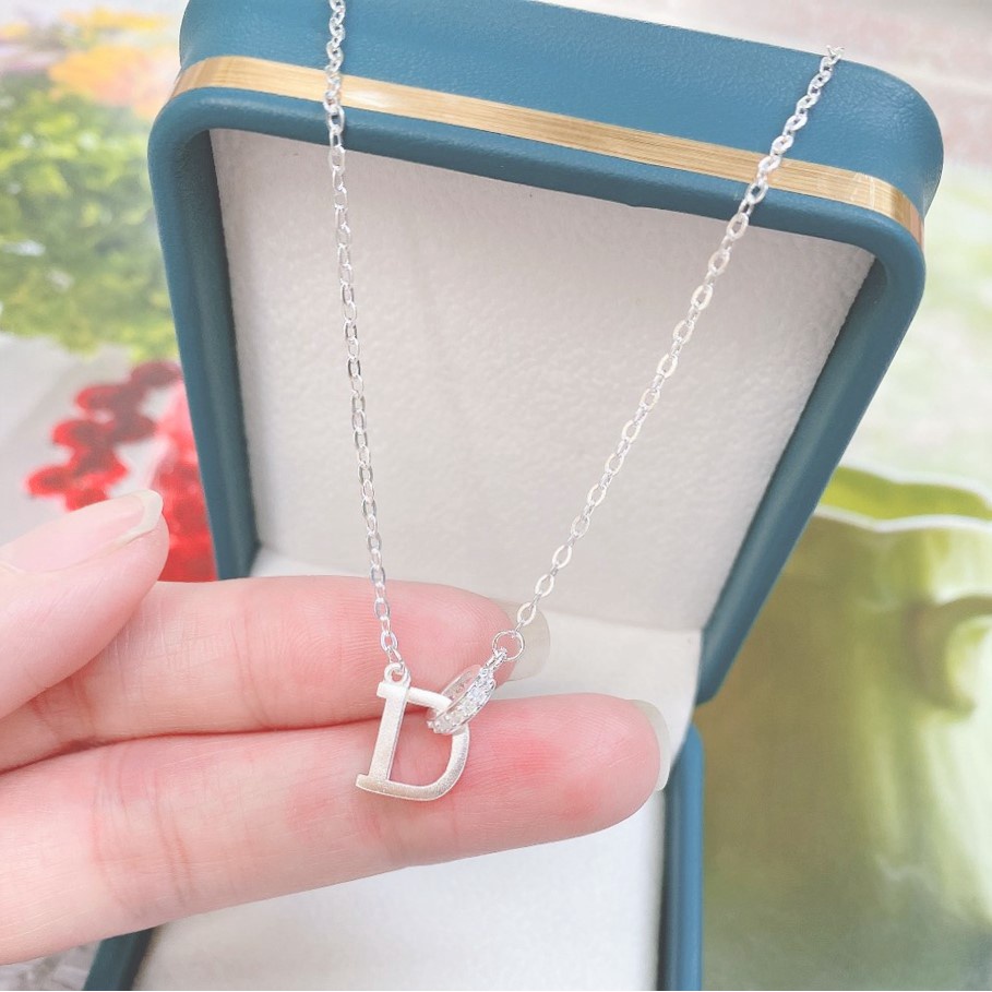 Dây chuyền nữ bạc ta mặt chữ D - Trang sức bạc Evasilver