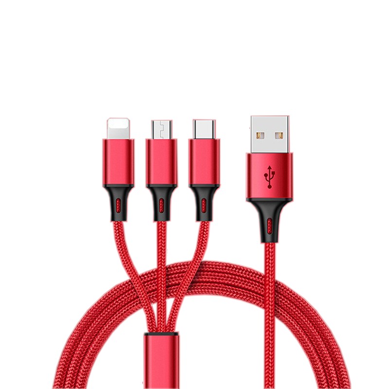 Dây cáp sạc micro USB type C 3 trong 1 cho iphone x 8 7 6 Samsung S9 S8