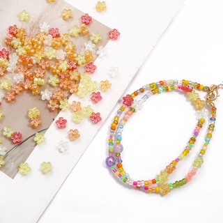 Hạt xỏ vòng đeo tay hoa nhỏ bằng acrylic nhiều màu sắc diy