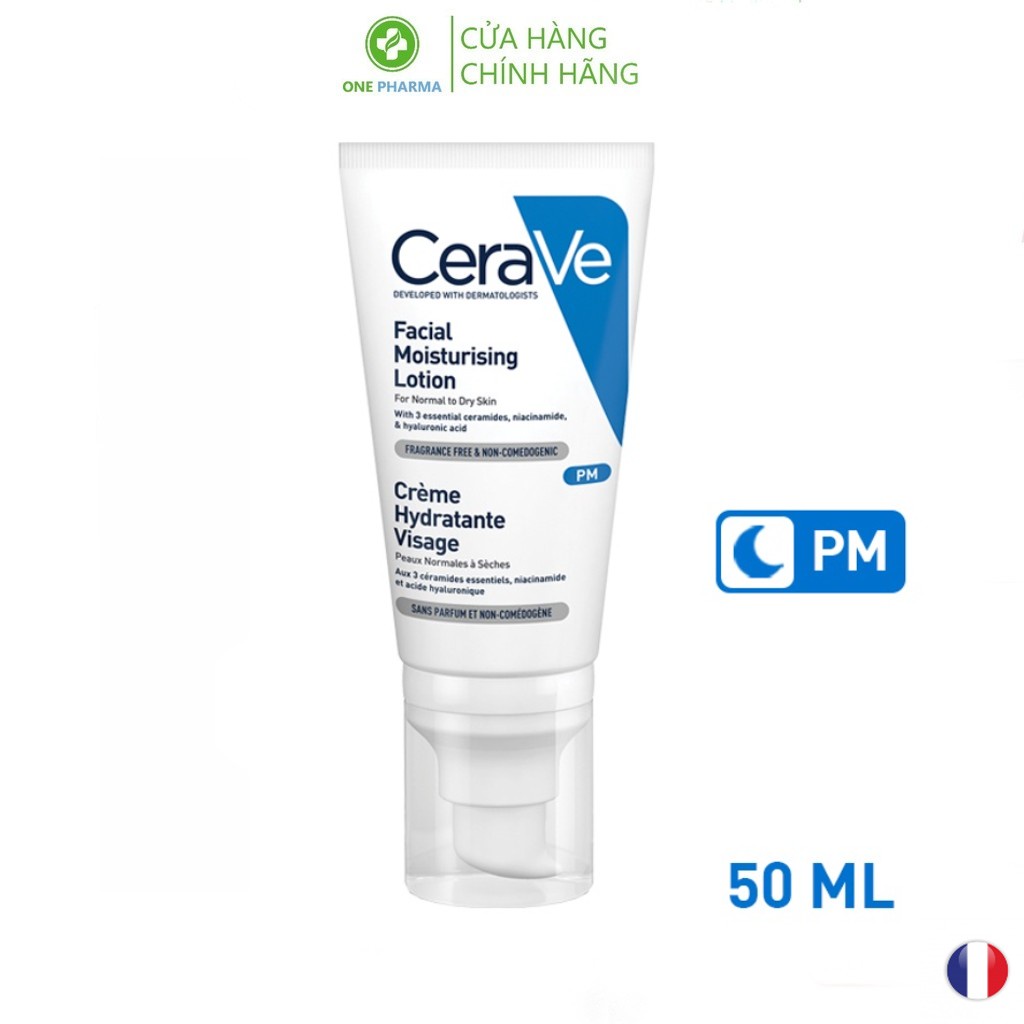 Sữa dưỡng ẩm ban đêm Cerave PM Facial Moisturiz Lot 50ml ( Bản Pháp)