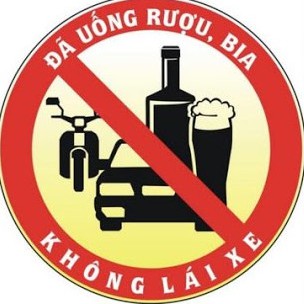 Combo 2 tem logo khẩu hiệu " Đã Uống Rượu Bia Thì Không Lái Xe "
