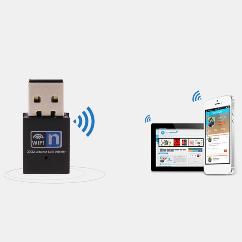 Thiết Bị Nhận Tín Hiệu WiFi Không Dây USB RTL8192 Mini 1 Mini 300Mbps 802.11 n/g/b