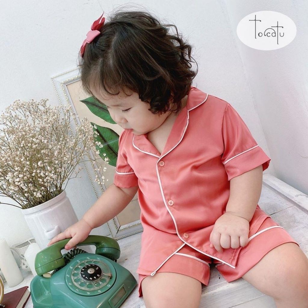 [HÀNG LOẠI 1]PIJAMA Lụa Cộc Tay Cực Kì Mềm Mại Cho Bé Từ 6 Tháng Đến 10 Tuổi