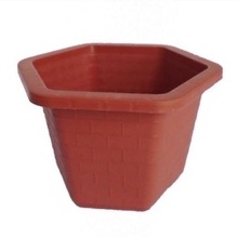 Chậu nhựa trồng cây hoa lục giác FA350 -10 chậu hàng công ty dày đẹp KT 26x20cm