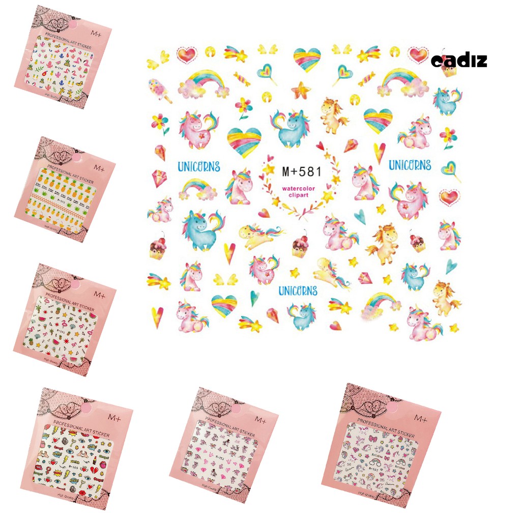 [Hàng mới về] Tấm Nhãn Dán Tự Dính Họa Tiết Động Vật 3d Trang Trí Móng Cho Nữ