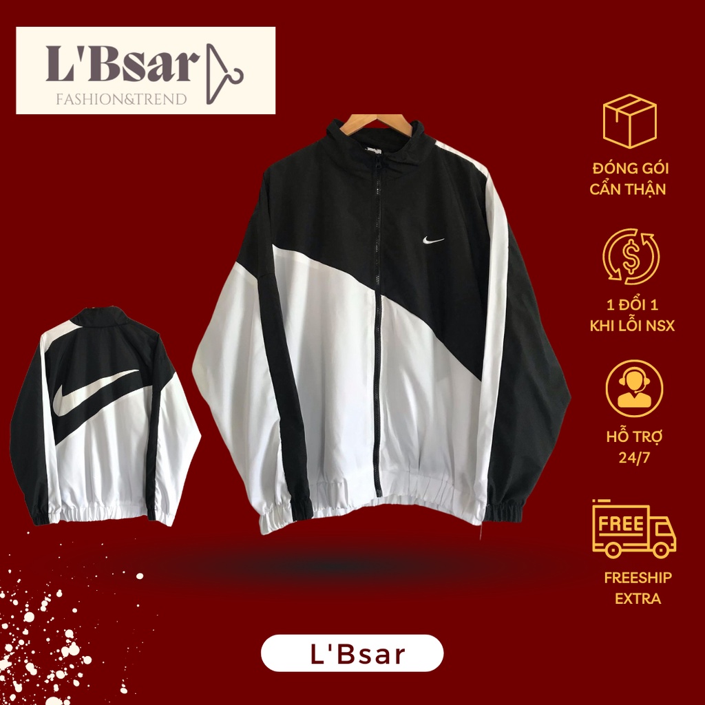 Áo Khoác Jacket Nike Swoosh Vintage 2 Nam Nữ Vải Dù 2 Lớp Cao Cấp LBsar - Hàng mới về