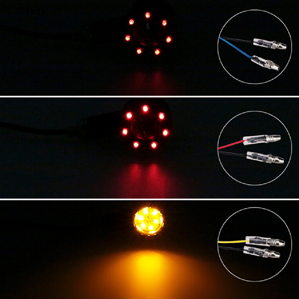 Đèn LED xi nhan màu hổ phách + đỏ chuyên dụng dành cho xe máy/ xe đạp