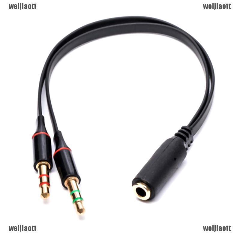 PHU KIEN 3.5mm Stereo audio male to 2 female headset mic splitter adapter