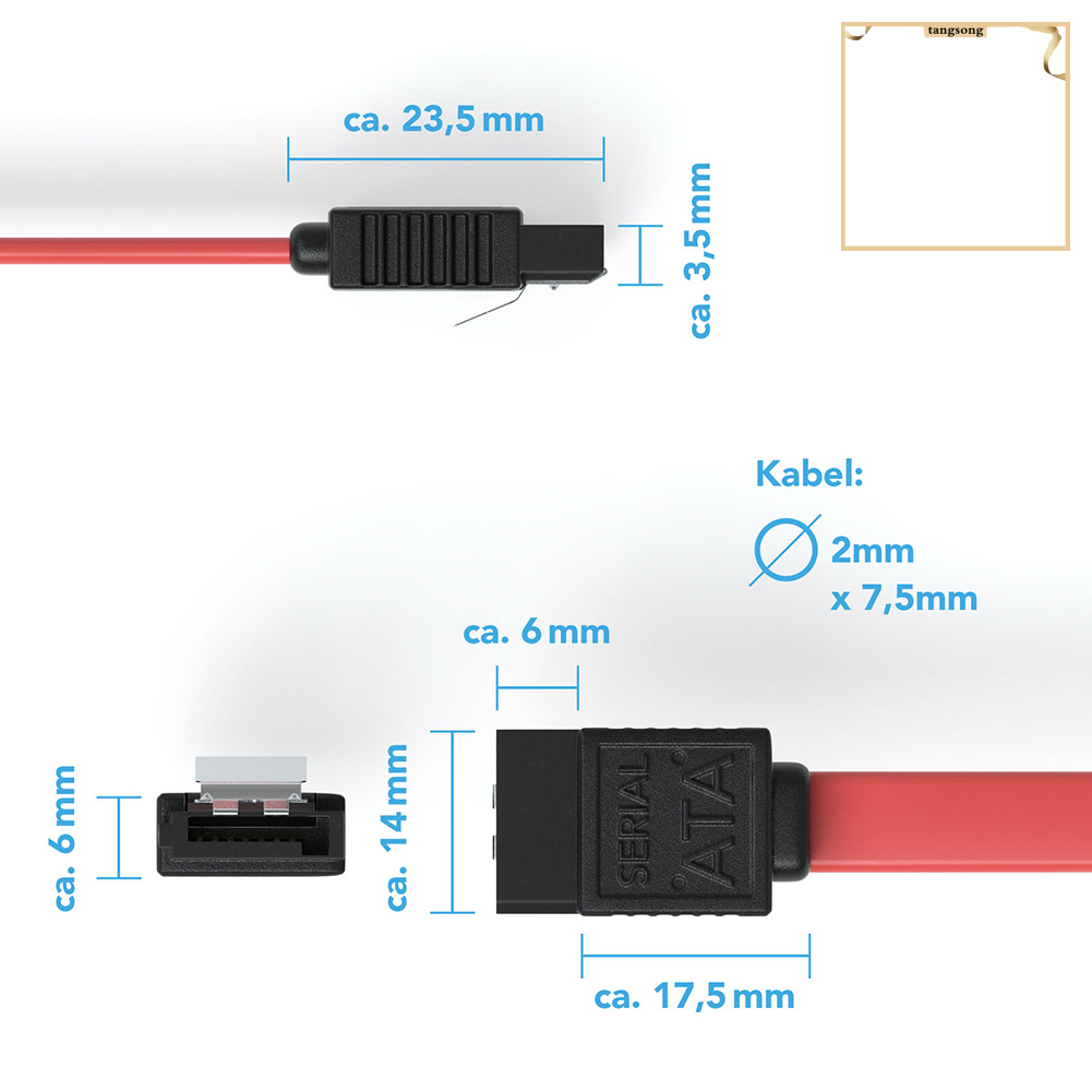 Set 3 Dây Cáp Sata 3.0 Độ 0.5m 6 Gbp / S Sdd Hdd 90 Độ