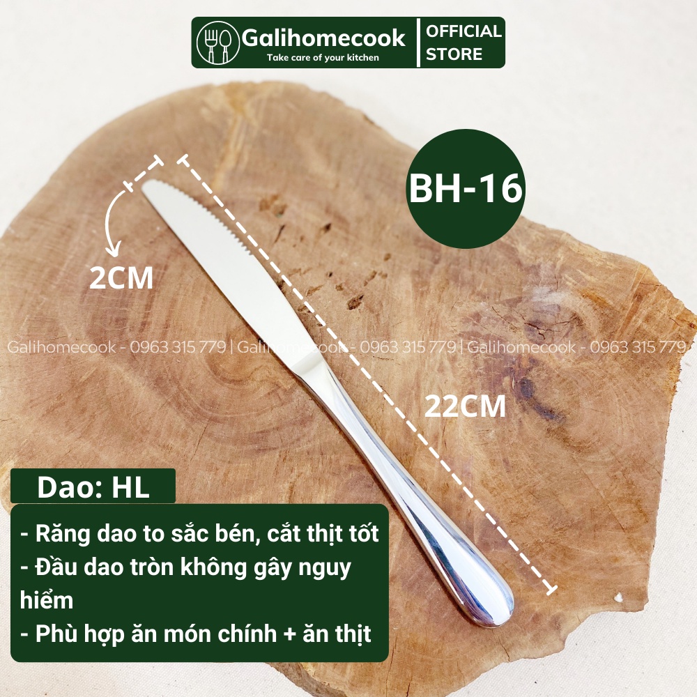 DAO THÌA DĨA ăn bít tết inox 430 xuất, khẩu phụ kiện bàn ăn phong cách Châu Âu cao cấp | GaliHomecook