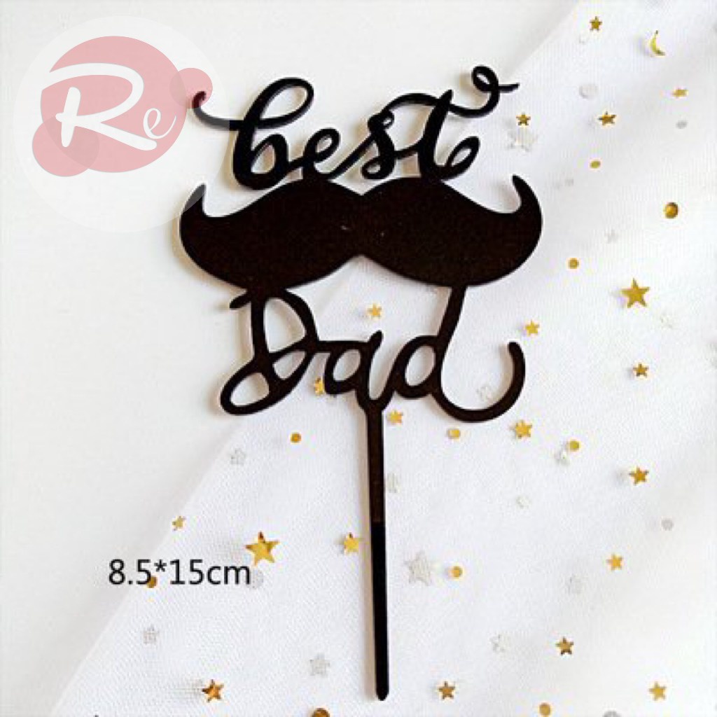 [SIÊU RẺ❤️] – Combo 10 Thẻ Topper Meka - Best Dad - Trang trí bánh sinh nhật bánh kem