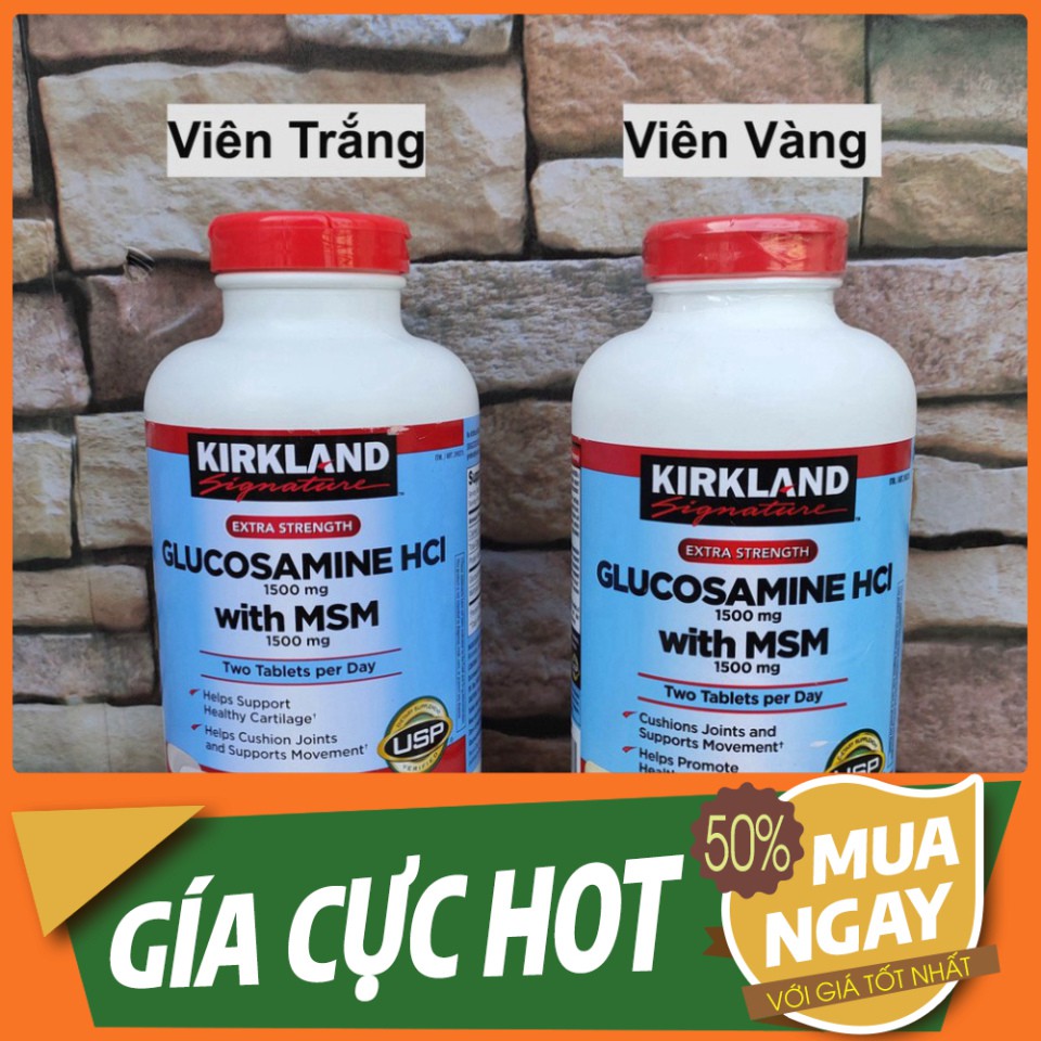 GIÁ CỰC HÓT Viên uống Kirkland Signature Glucosamine HCL 1500mg With MSM 1500mg 375 viên - Glucosamin GIÁ CỰC HÓT