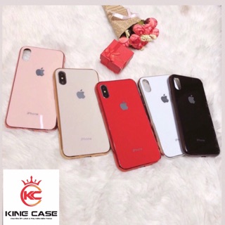 Ốp lưng iphone lưng kính thật logo táo cao cấp full ip 6,6s/6p/7,8/7p,8p/x,xs/xsmax/11/11pro/11promax