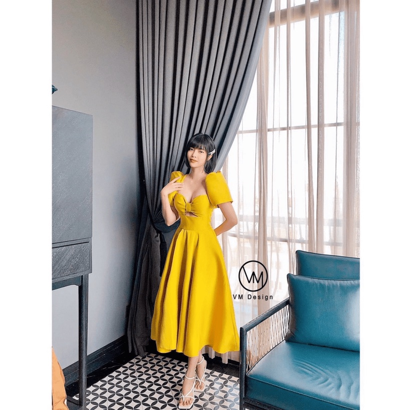 free ship đầm xòe nữ thiết kế tafa dự tiệc sang chảnh cực hot pu hhp fashion