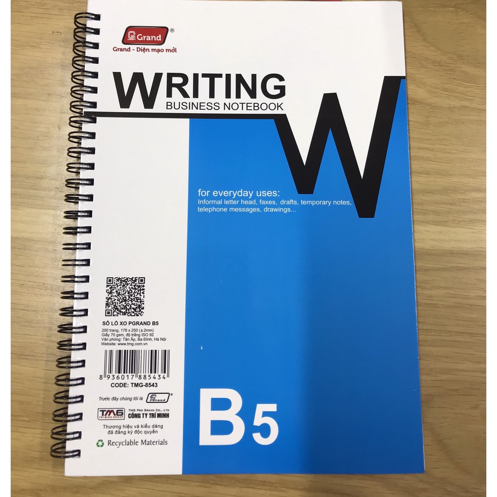 🔹 Sổ Lò Xo Grand B5 200 Trang