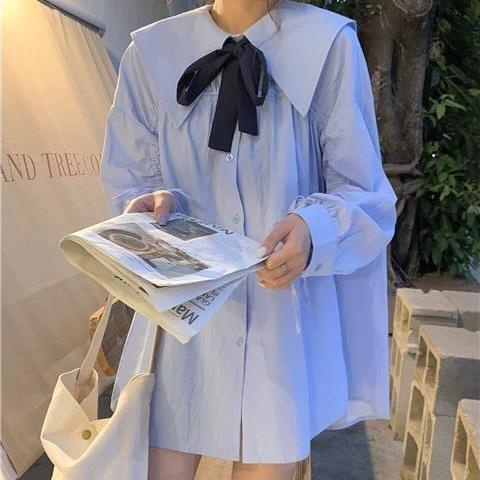 Áo Sơ Mi Nữ Dài Tay Cổ Bẻ Thời Trang Hàn