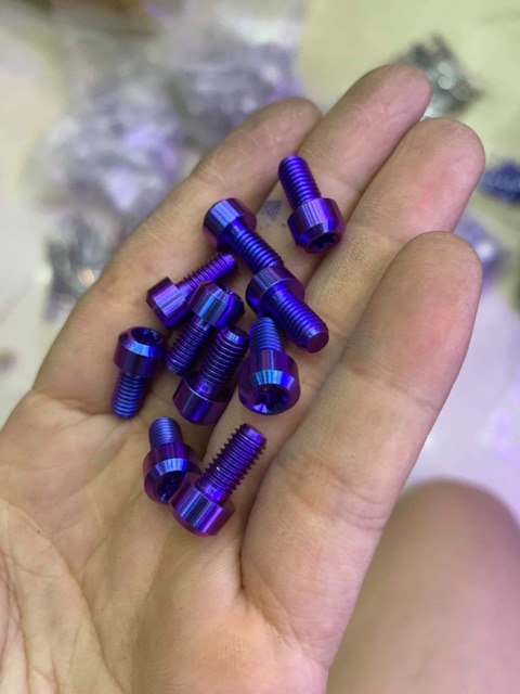 Ốc titanium GR5 M5*10 đầu trụ gắn mâm vespa cnc , đĩa abs sh 300i , kiếng crg  5 li 10 20 30 15 25 5li15 5li trụ