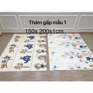[HÀNG LOẠI 1] Thảm gấp 2 mặt 150x200x1cm xốp XPE cao cấp chống thấm, chống va đập cho bé