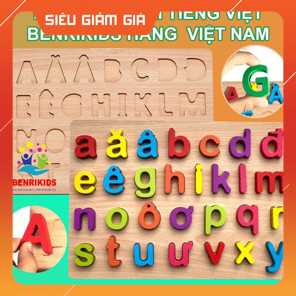 Bảng Ghép Chữ Cái Nổi Tiếng Việt In Thường – Đồ Chơi Bảng Gỗ Thông Minh Giúp bé Phát Triển Trí Tuệ