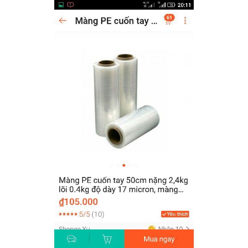 Màng chít PE 2,4kg/ cây khổ 50cm