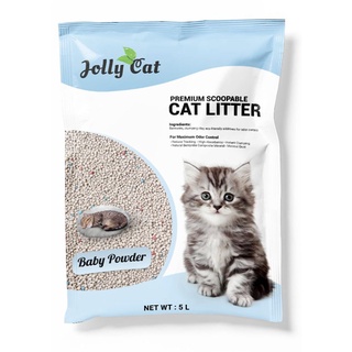 Jolly cat bentonite cat litter Baby powder 5L cát đất sét vệ sinh cho mèo mùi phấn em bé jollycat sản xuất tại Singapore