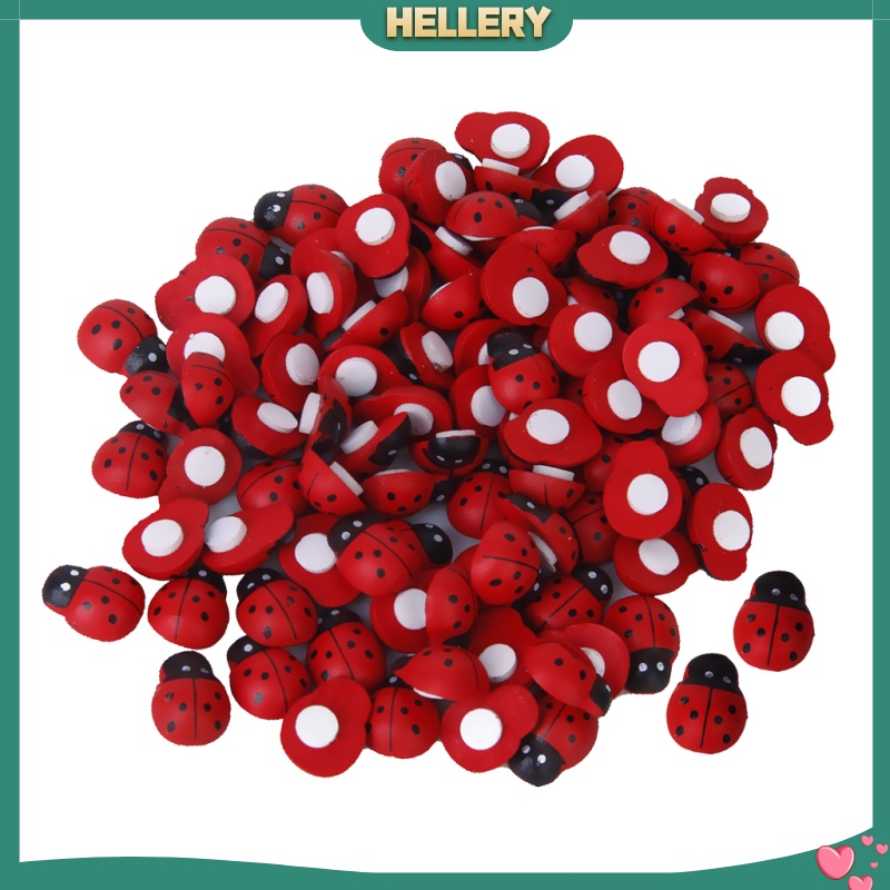 Set 100 Miếng Dán Hình Bọ Rùa Bằng Gỗ Mini Trang Trí Sổ Tay DIY