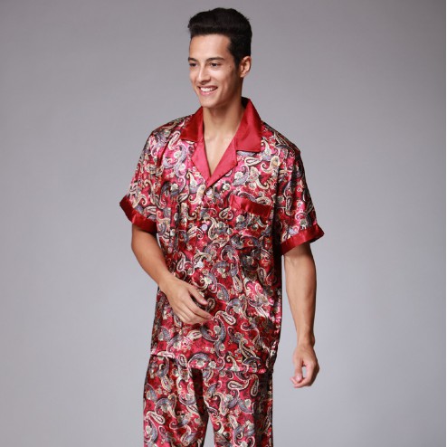 Đồ bộ Pijama nam cộc tay chất vải lụa satin cao cấp, nhẹ tênh, mềm mại, mặc cực kỳ dễ chịu, thư giãn, size L-3XL | BigBuy360 - bigbuy360.vn