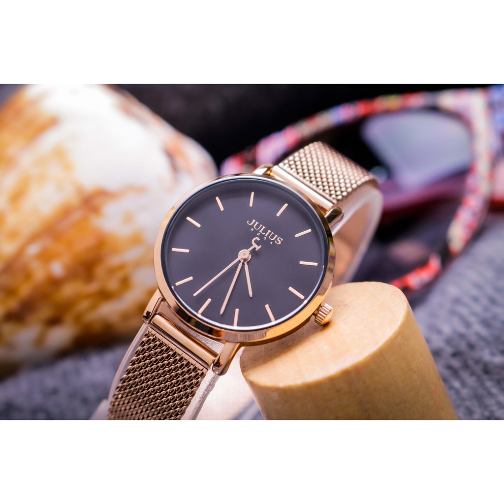 Đồng Hồ Nữ JA-1164LD Julius Hàn Quốc Dây Thép