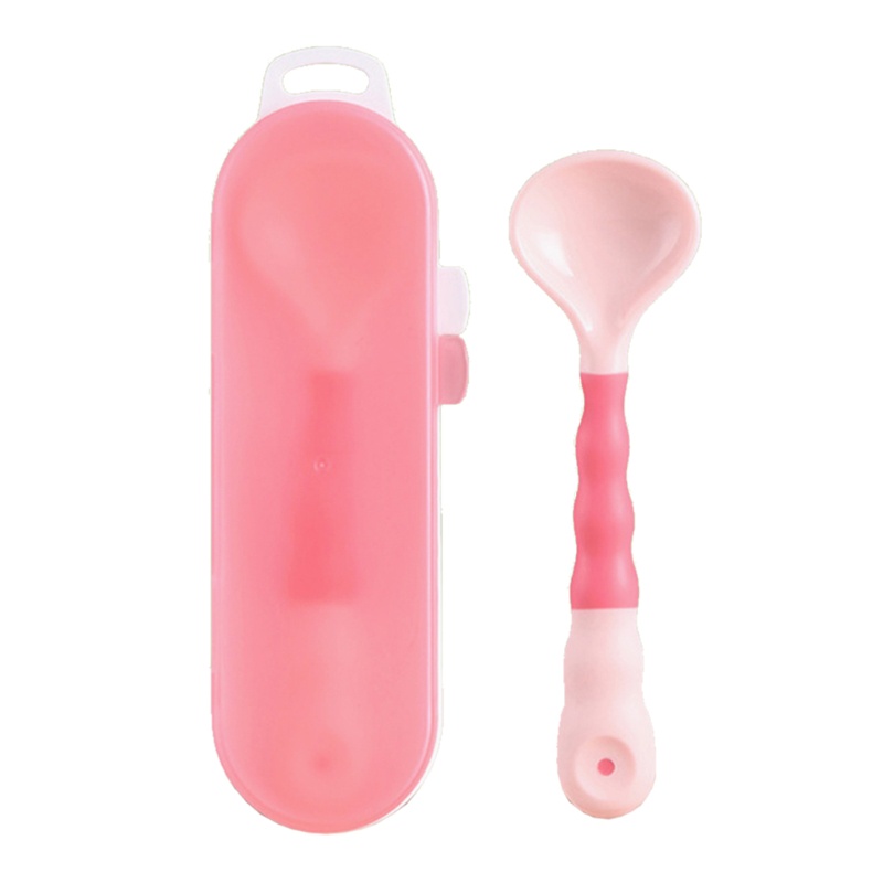 Muỗng Tập Ăn Bằng Silicone Uốn Cong Không BPA Cho Bé