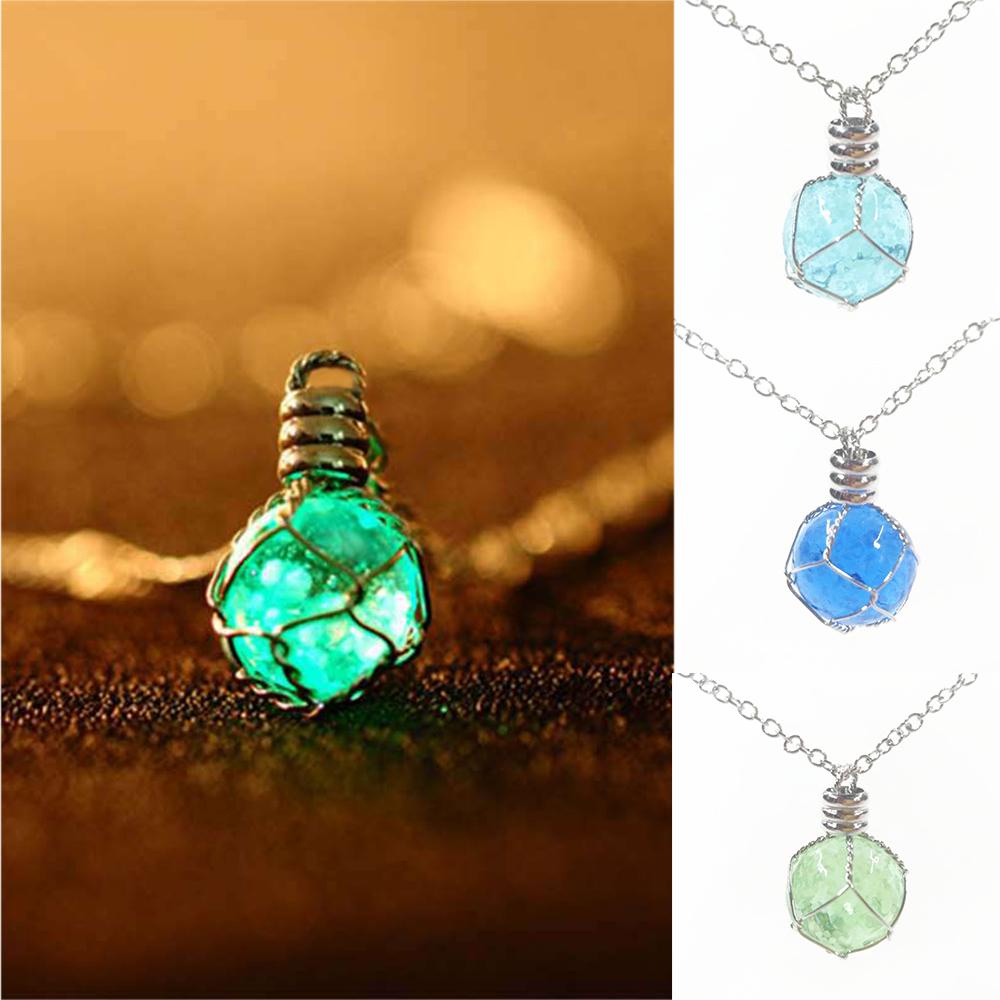 QQMALL Trang Sức Trang Sức Phát Sáng Trong Bóng Tối Phong Cách Steampunk Cổ Tích Màu Xanh Lá Và Xanh Dương Sáng Tạo Sang Trọng