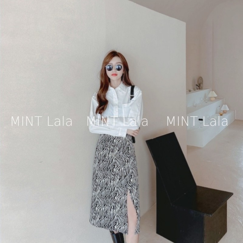 Chân Váy Ngựa Vằn Dài Xẻ Tà Khí Chất Khóa Kéo Hông | BigBuy360 - bigbuy360.vn