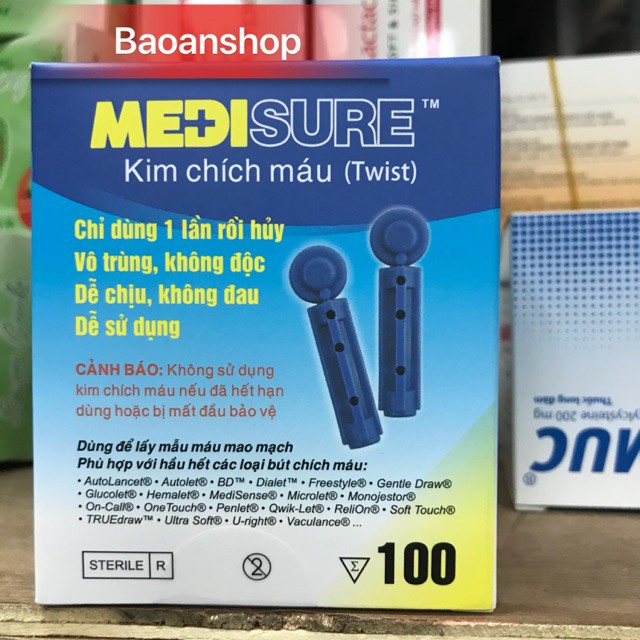 [Giá Siêu Rẻ] Kim lấy máu, chích máu tiệt trùng MediSure (100 kim) - Hàng tiểu chuẩn chính hãng mới nhất 2020