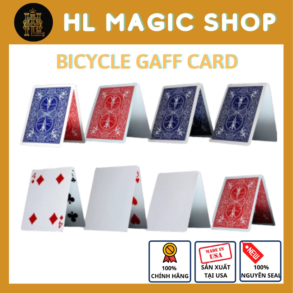 Đạo cụ ảo thuật Bicycle Gaff :Double Blank - Double Back - Double Face - Blank Face Bicycle Cards - Bài Mỹ