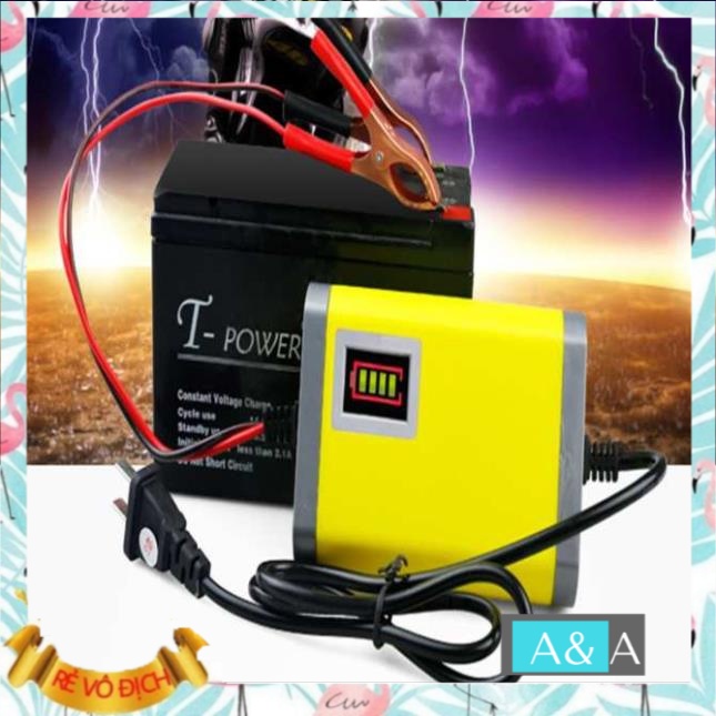 Bộ sạc bình ắc quy tự động 12V 7Ah — 20Ah 2a