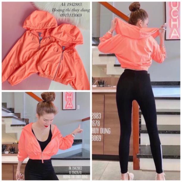 Áo khoác nữ dù lửng 1 lớp màu cam | BigBuy360 - bigbuy360.vn