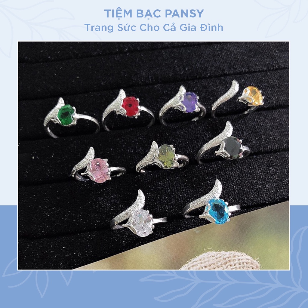 Nhẫn hồ ly bạc nữ PANSY thiết kế hở freesize, nhẫn nữ bạc ta 925 đính đá cao cấp