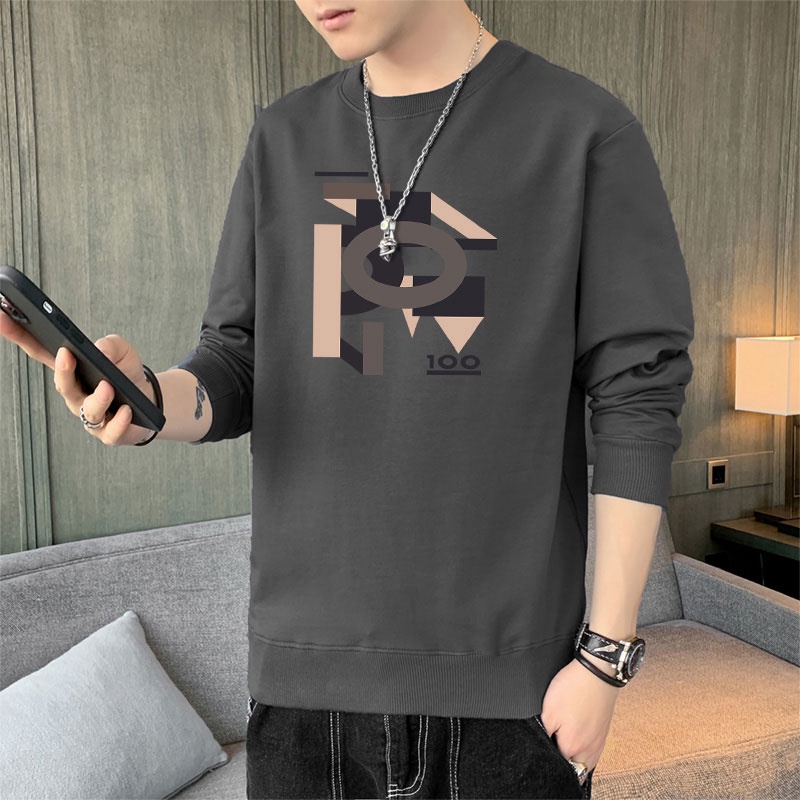 Áo Nỉ Nam Dài Tay Cổ Tròn Thời Trang Hàn