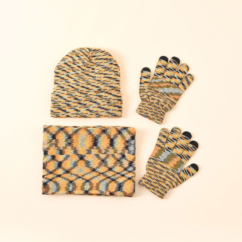 Bộ Khăn Choàng Cổ Và Mũ beanie Lót Lông Cừu Giữ Ấm Chống Gió Thời Trang Mùa Đông Cho Nữ