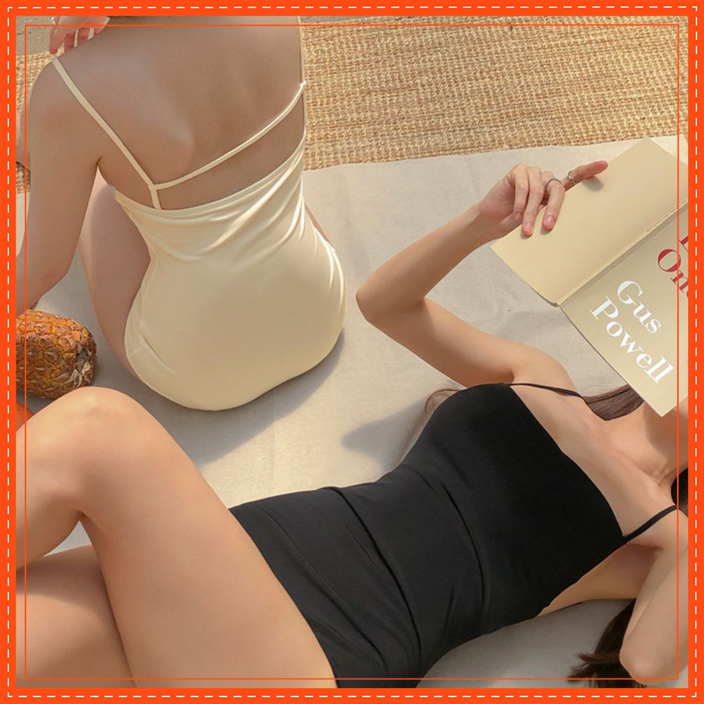 Bikini Đồ Bơi Hàn Quốc Cao Cấp Một Mảnh Phối Dây Chất Thun Lạnh Dày Dặn Co Giãn 4 Chiều Tinh Tế