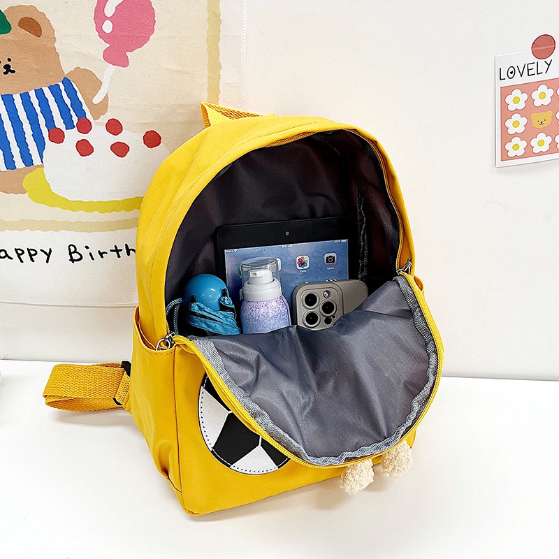 Ba Lô Đi Học Bằng Nylon Nhẹ In Họa Tiết Gấu Và Bóng Đá Thời Trang Cho Bé Mẫu Giáo 3-10 Tuổi