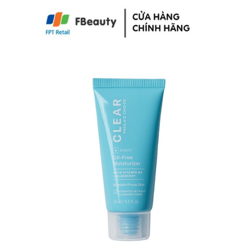 Kem Đêm Không Chứa Dầu Cho Da Mụn Paula's Choice Clear Oil - Free Moisturizer 15ml