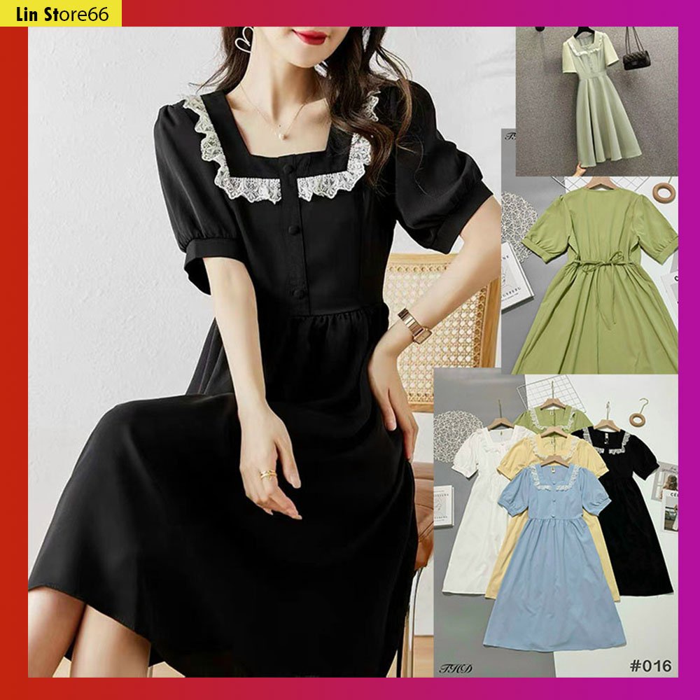 Váy Thiết Kế Cao Cấp  Đầm Công Sở Dự Tiệc Muà Hè Tay Ngắn Cổ Vuông Dáng Suông A003 Lin Store66