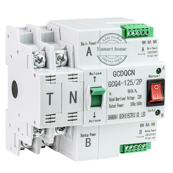 Cầu dao đảo chiều tự động ATS 2P 100A/ 220v, bộ chuyển nguồn ATS