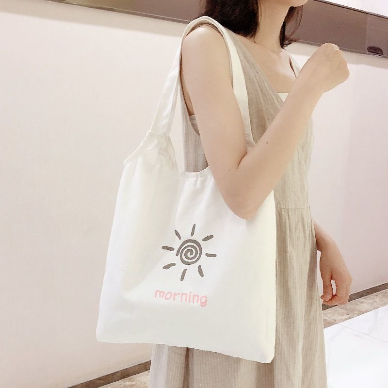 Túi Xách Vải Canvas Cỡ Lớn In Họa Tiết Dễ Thương Thời Trang Cho Nữ