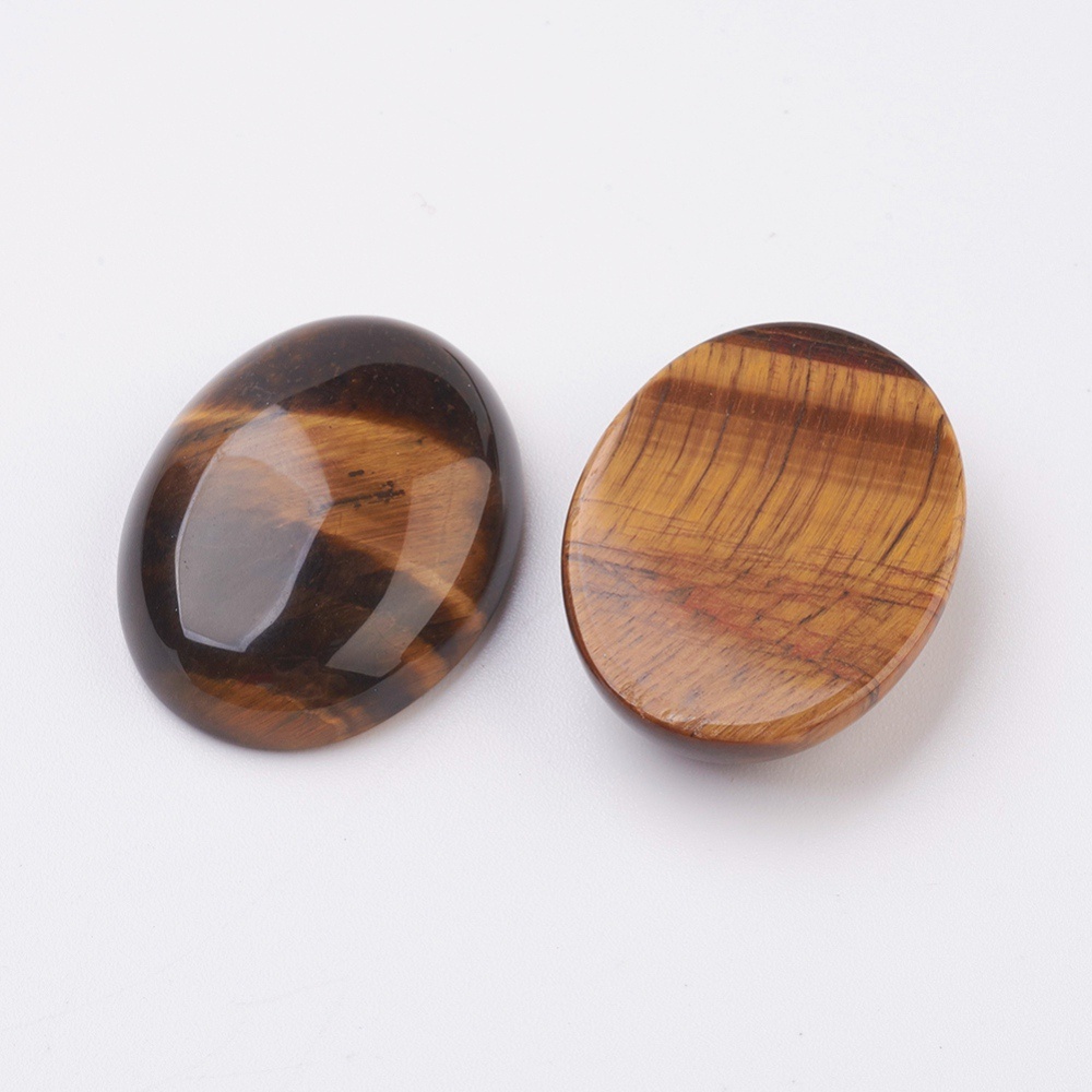 1 Đá Cabochon Mắt Hổ Tự Nhiên Hình Oval 35x25x8mm